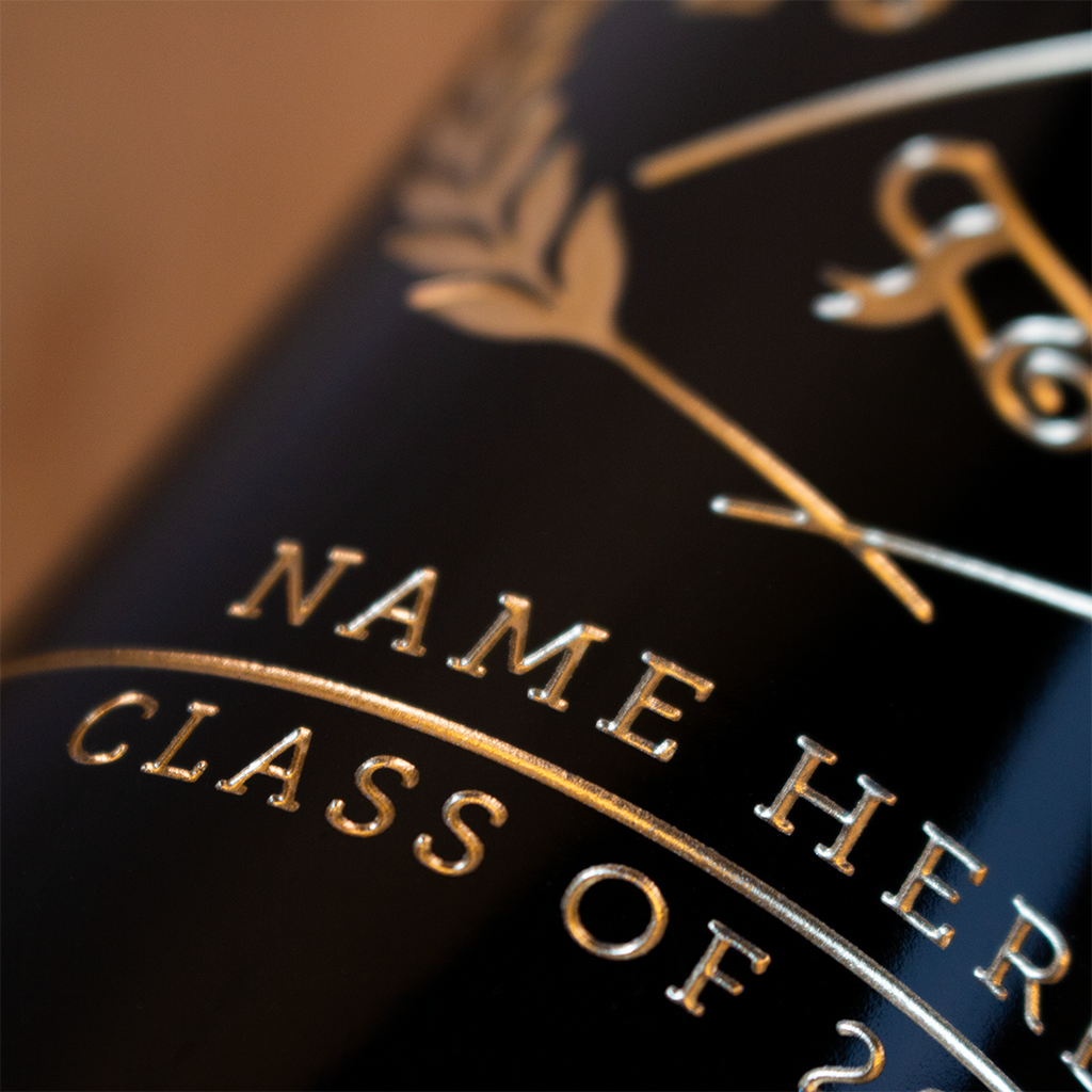 Custom Graduation Year Etched Wine Bottle
