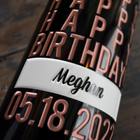 Happy Happy Birthday Custom Etched Wine Bottle