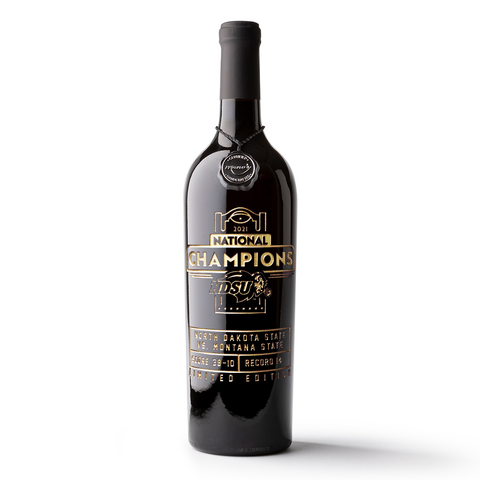NDSU 2021 National Champions Logo Etched Wine