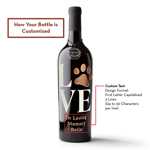 LOVE Pet Custom Etched Wine