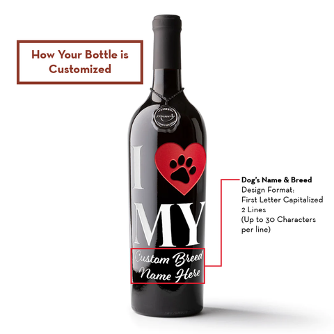 I Heart My Custom Pet Etched Wine