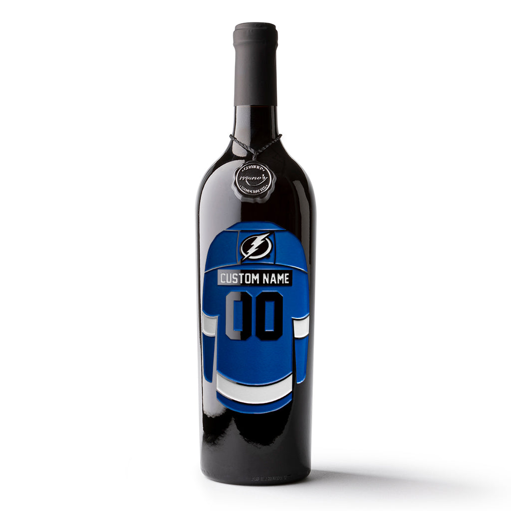 Tampa Bay Lightning Custom Name Etched Wine